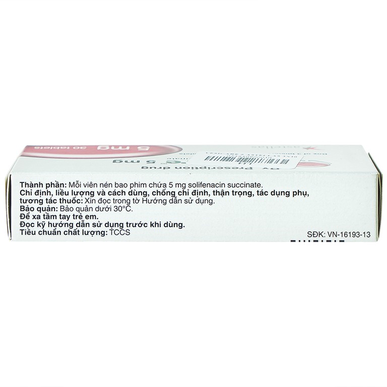 Thuốc Vesicare 5mg Astellas điều trị triệu chứng tiểu không tự chủ (3 vỉ x 10 viên)