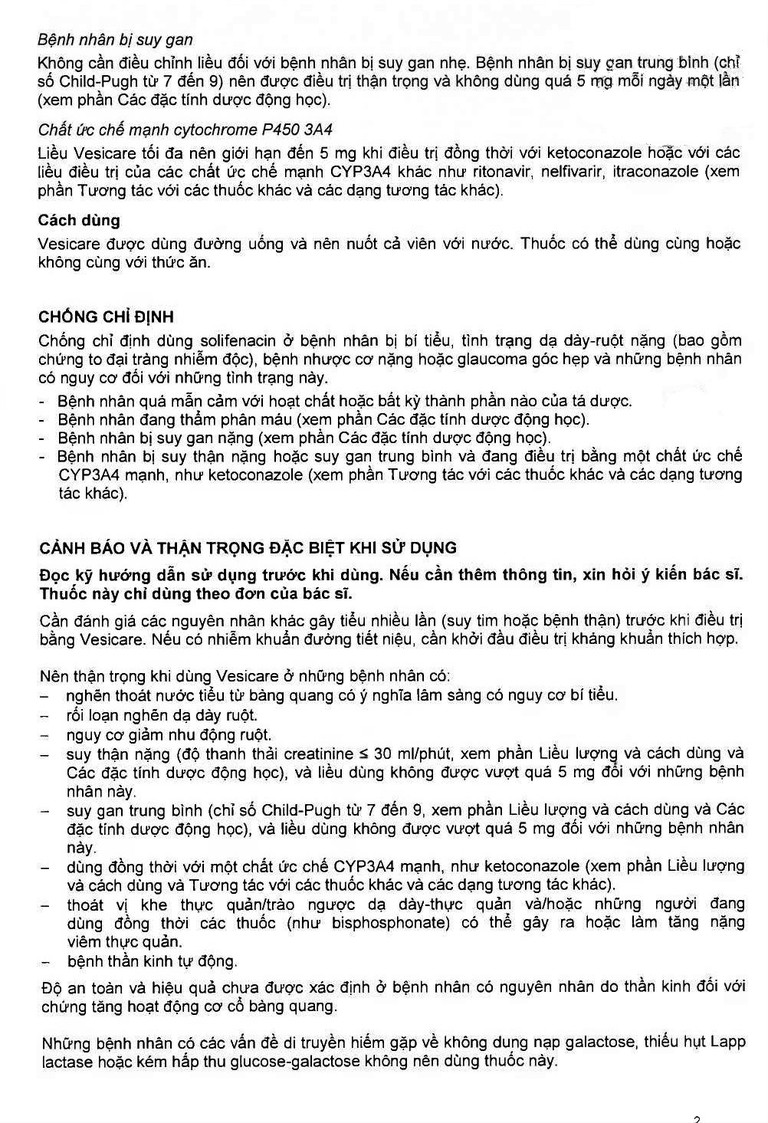 Thuốc Vesicare 5mg Astellas điều trị triệu chứng tiểu không tự chủ (3 vỉ x 10 viên)