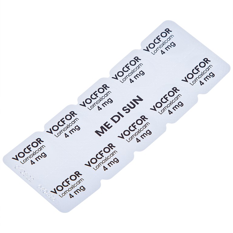 Thuốc Vocfor 4mg Medisun điều trị đau sau phẫu thuật (3 vỉ x 10 viên)