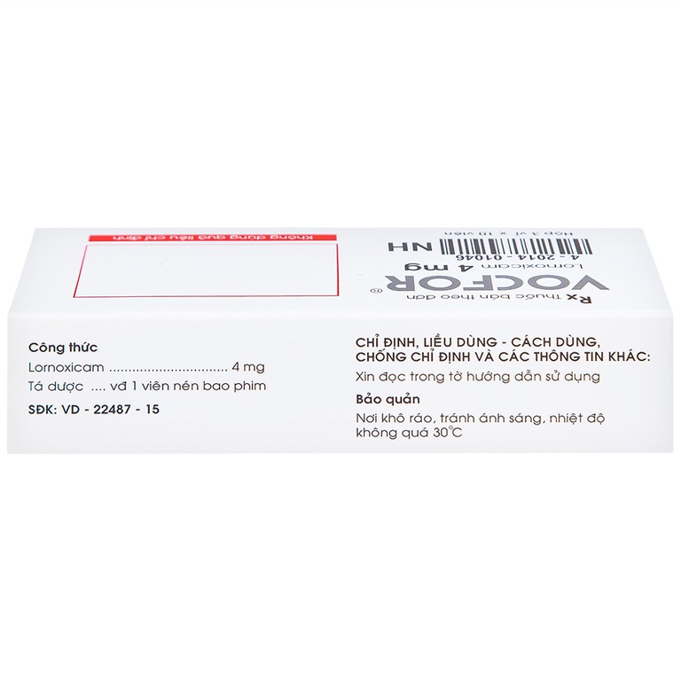 Thuốc Vocfor 4mg Medisun điều trị đau sau phẫu thuật (3 vỉ x 10 viên)