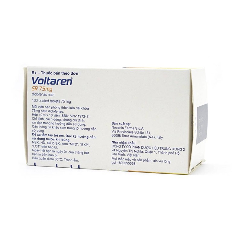 Thuốc Voltaren SR 75mg Novartis điều trị viêm và thoái hóa của bệnh thấp khớp (10 vỉ x 10 viên)