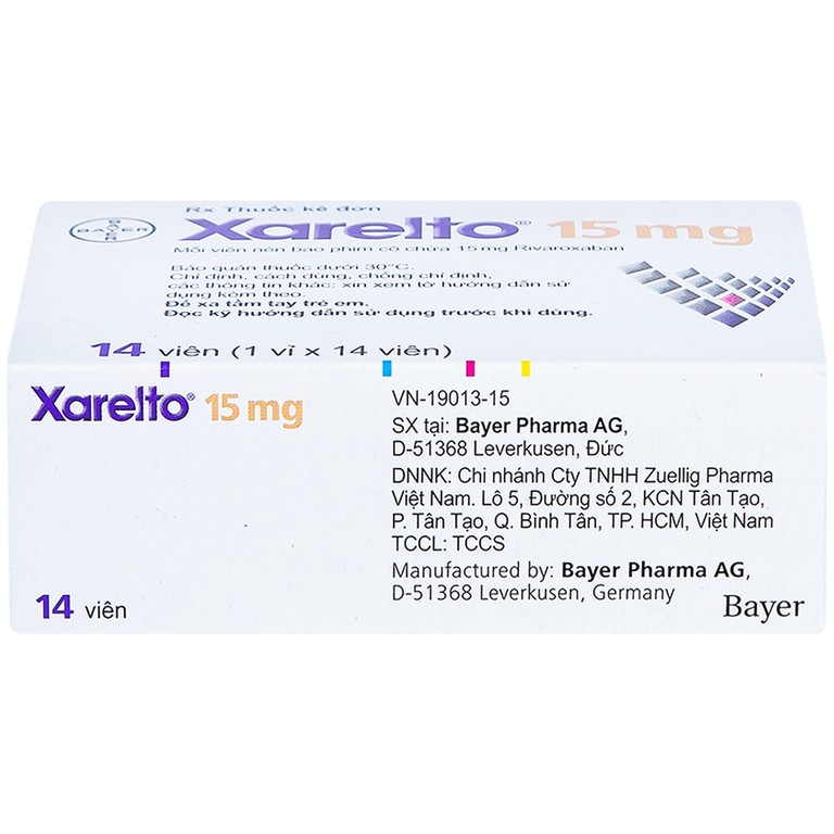 Thuốc Xarelto 15mg Bayer phòng ngừa thuyên tắc huyết khối tĩnh mạch (1 vỉ x 14 viên)