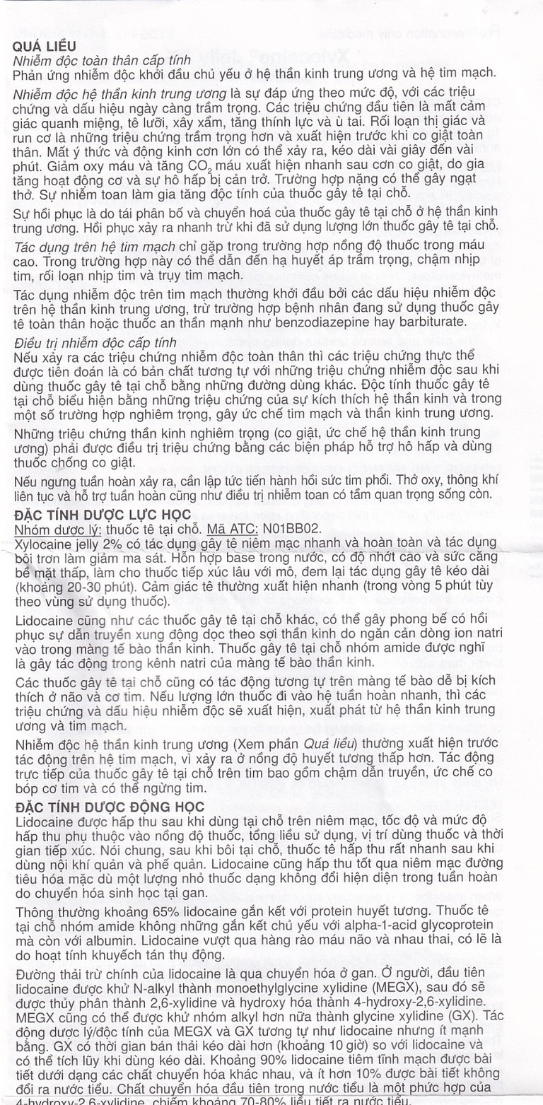 Gel Xylocaine Jelly 2% AstraZeneca gây tê bôi trơn bề mặt (30g)