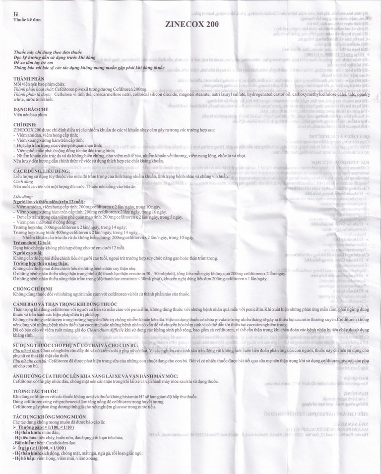 Thuốc Zinecox 200 Maxim điều trị viêm amidan, viêm họng cấp (2 vỉ x 10 viên)