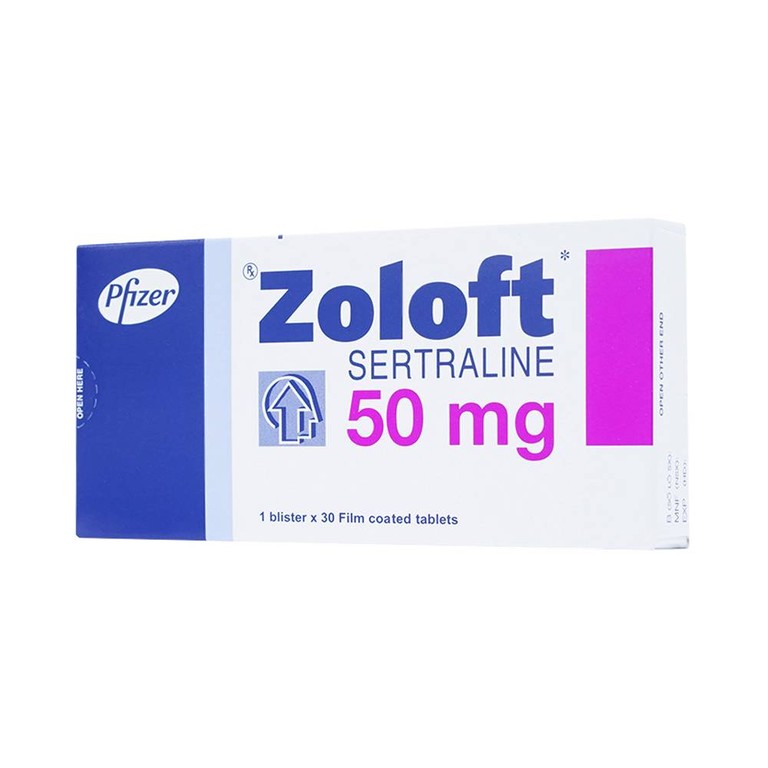 Thuốc Zoloft Sertraline 50mg Pfizer điều trị triệu chứng bệnh trầm cảm (1 vỉ x 30 viên)