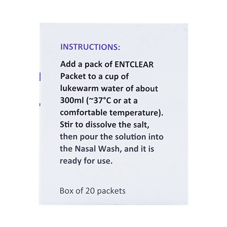 Gói muối biển Entclear Packets Hyphens hỗ trợ rửa sạch hốc mũi (20 gói)