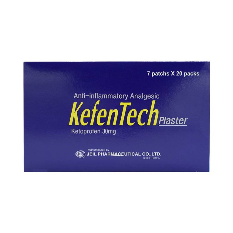 Cao dán KefenTech Plaster Jeil kháng viêm, giảm đau viêm khớp, viêm bao gân, đau cơ (20 gói)