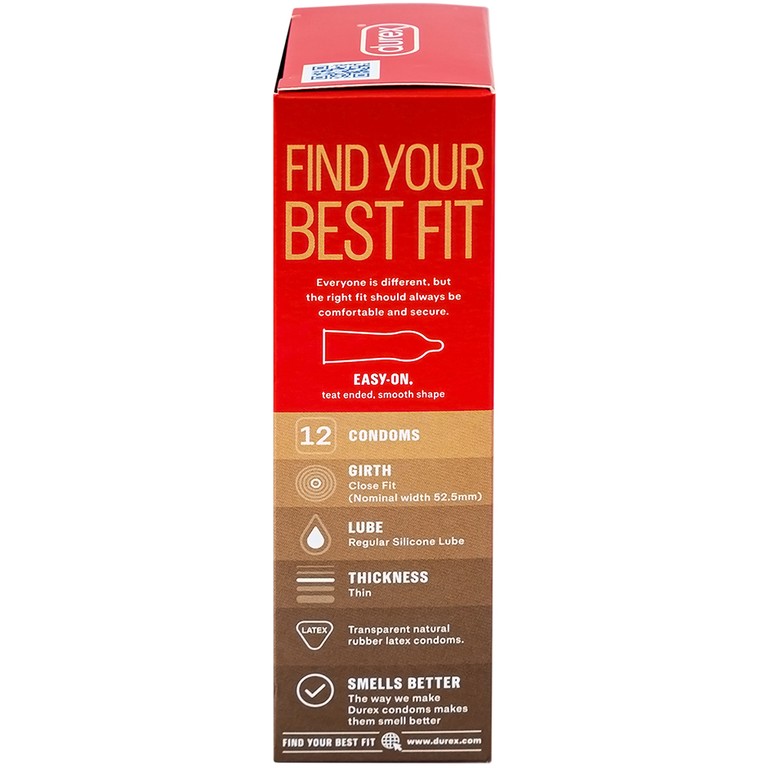 Bao cao su Durex Fetherlite vừa vặn, độ bảo vệ cao (12 cái)