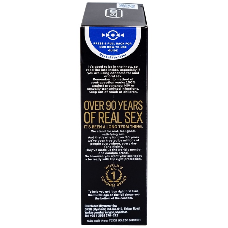 Bao cao su Durex Kingtex ôm sát, vừa vặn (49mm - 12 cái)