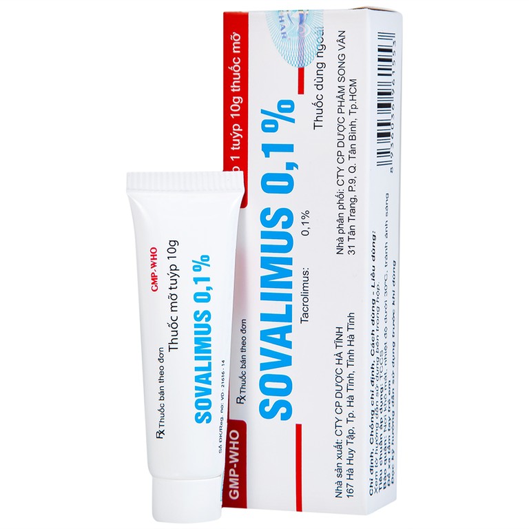 Thuốc mỡ Sovalimus 0.1% Hadiphar  điều trị chàm cơ địa (10g)