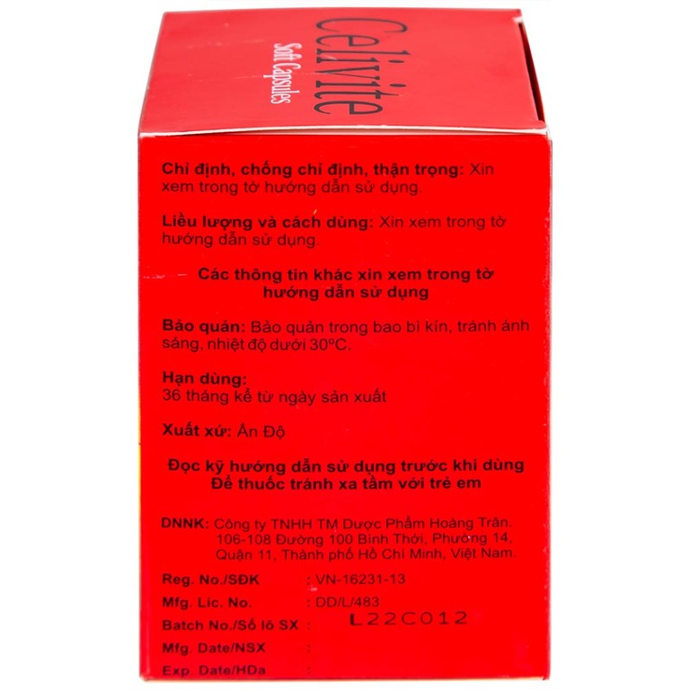 Thuốc Celivite Celogen Pharma bổ sung vitamin và khoáng chất (6 vỉ x 10 viên)