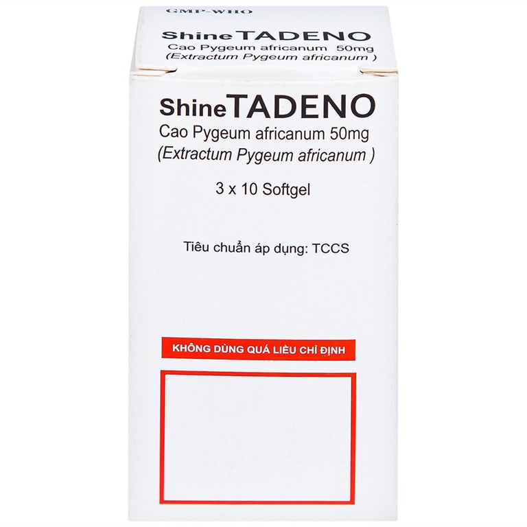 Thuốc ShineTadeno 50mg Medisun phòng và hỗ trợ điều trị rối loạn đường tiểu (3 vỉ x 10 viên)