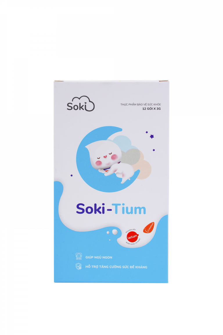 Bột hòa tan Soki-Tium giúp ngủ ngon, tăng sức đề kháng (12 gói x 3g)