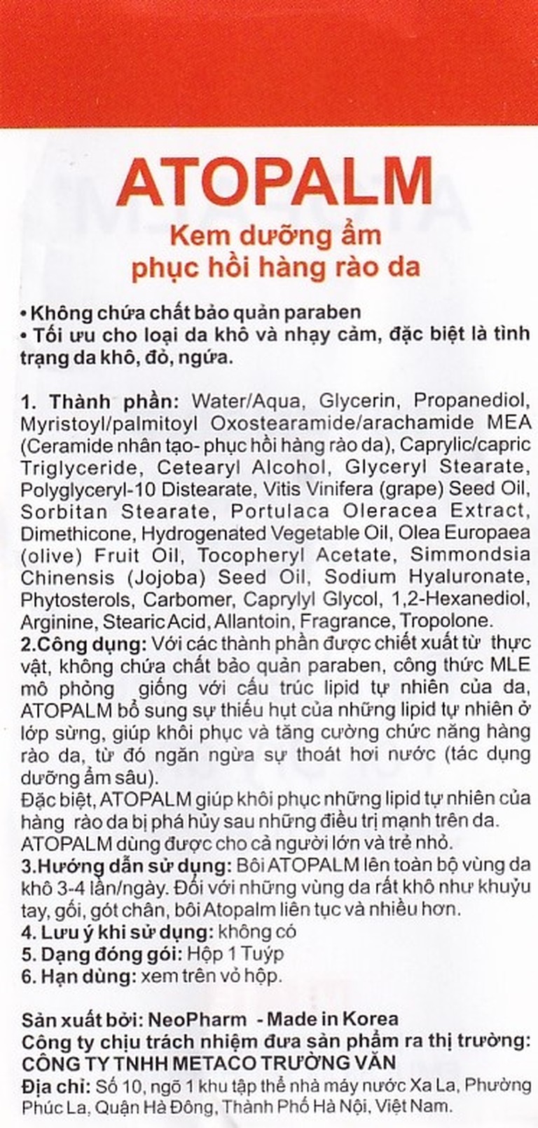 Kem bôi Atopalm I.M. Cream dưỡng ẩm hỗ trợ cải thiện tình trạng chàm và viêm da cơ địa (30ml)