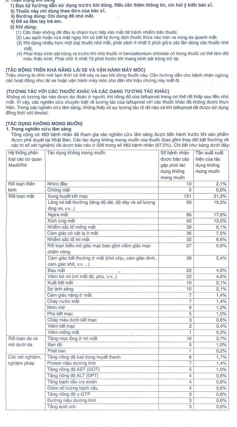 Thuốc nhỏ mắt Taflotan Santen làm giảm áp lực nội nhãn cao (2,5ml)