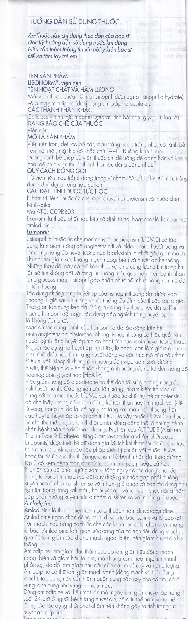 Viên nén Lisonorm Gedeon điều trị tăng huyết áp vô căn (3 vỉ x 10 viên)