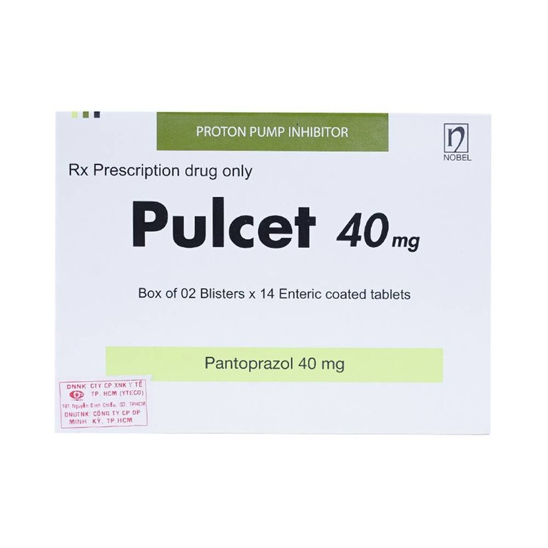 Thuốc Pulcet 40mg NobelFarma điều trị trào ngược dạ dày – thực quản (2 vỉ x 14 viên)