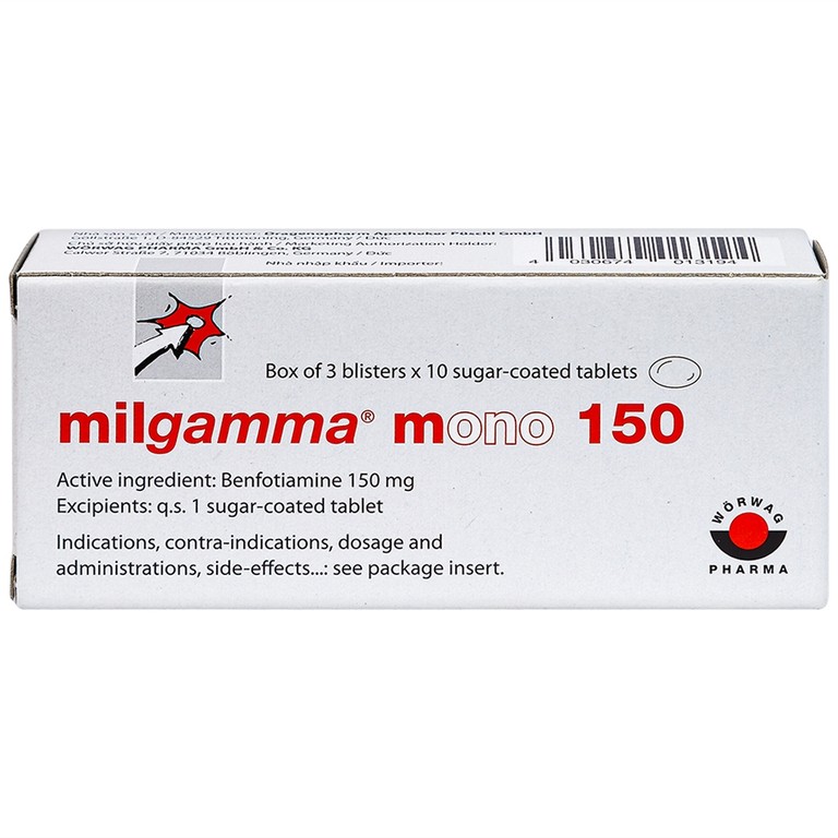 Viên nén Milgamma Mono 150 Dragenopharm điều trị viêm đa dây thần kinh (3 vỉ x 10 viên)