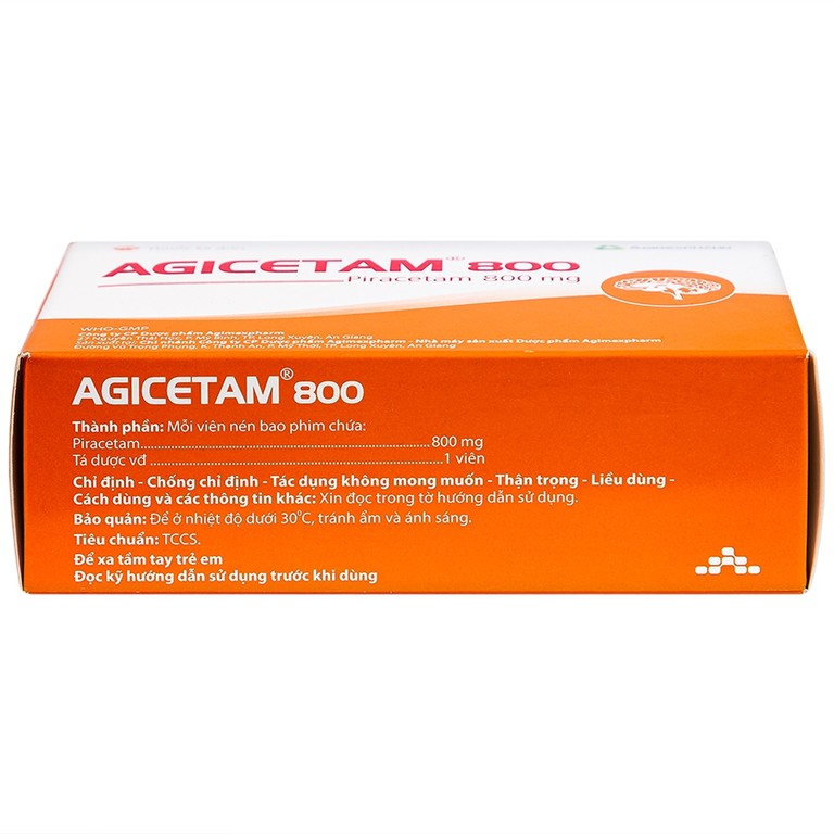 Thuốc Agicetam 800 Agimexpharm điều trị triệu chứng chóng mặt (10 vỉ x 10 viên)