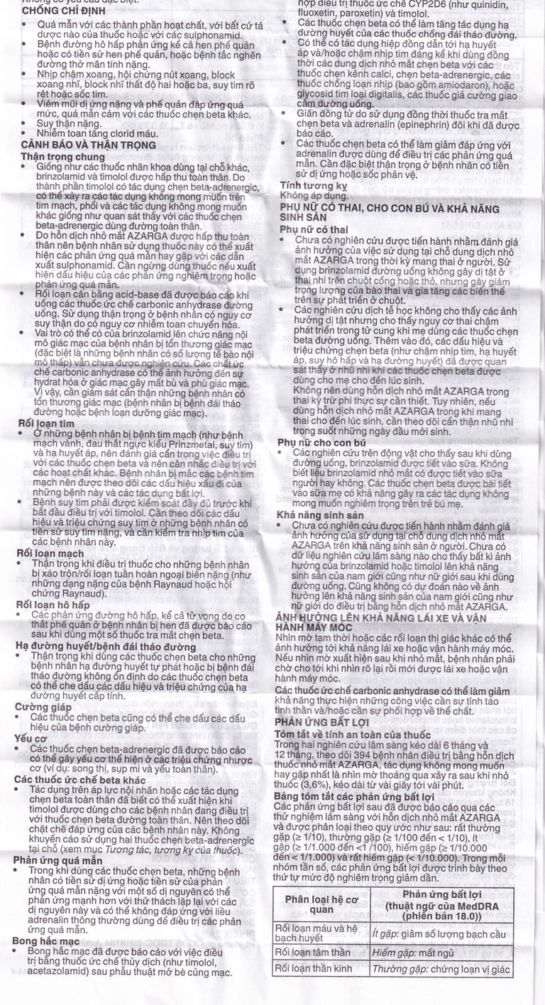 Thuốc nhỏ mắt Azarga Alcon giảm áp lực nội nhãn (5ml)