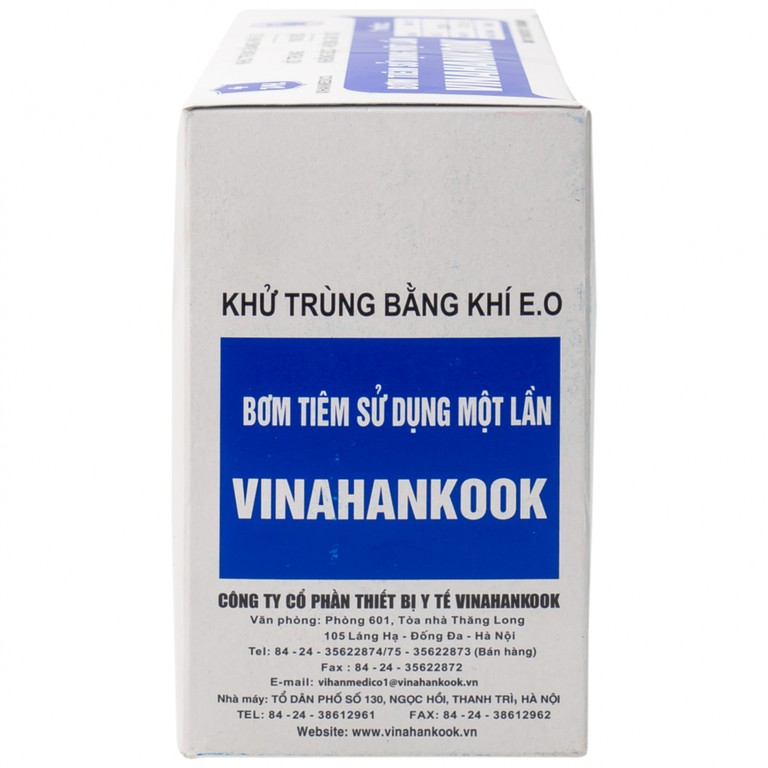 Bơm tiêm sử dụng một lần Vinahankook 1ml/cc được khử trùng bằng khí E.O (100 chiếc)