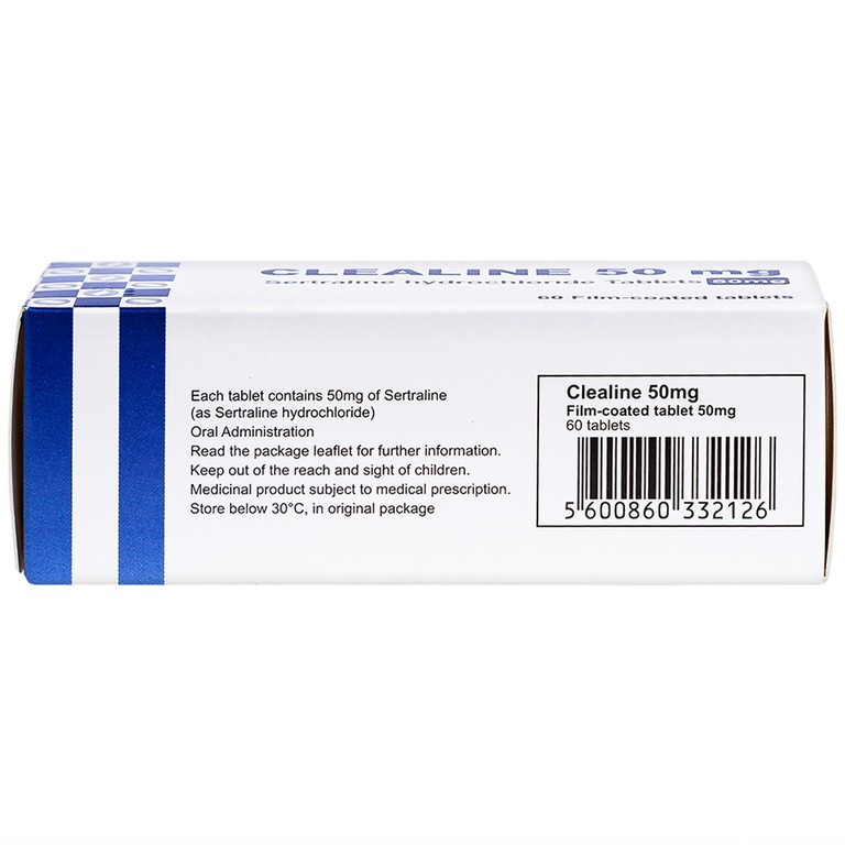 Thuốc Clealine 50mg Atlantic điều trị triệu chứng trầm cảm, rối loạn cưỡng bức ám ảnh (6 vỉ x 10 viên)