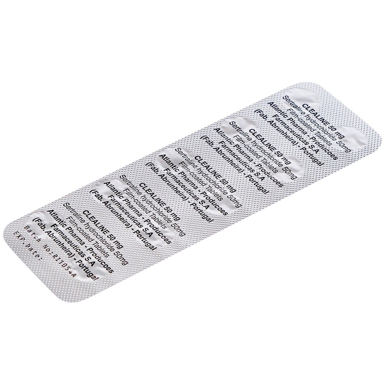 Thuốc Clealine 50mg Atlantic điều trị triệu chứng trầm cảm, rối loạn cưỡng bức ám ảnh (6 vỉ x 10 viên)