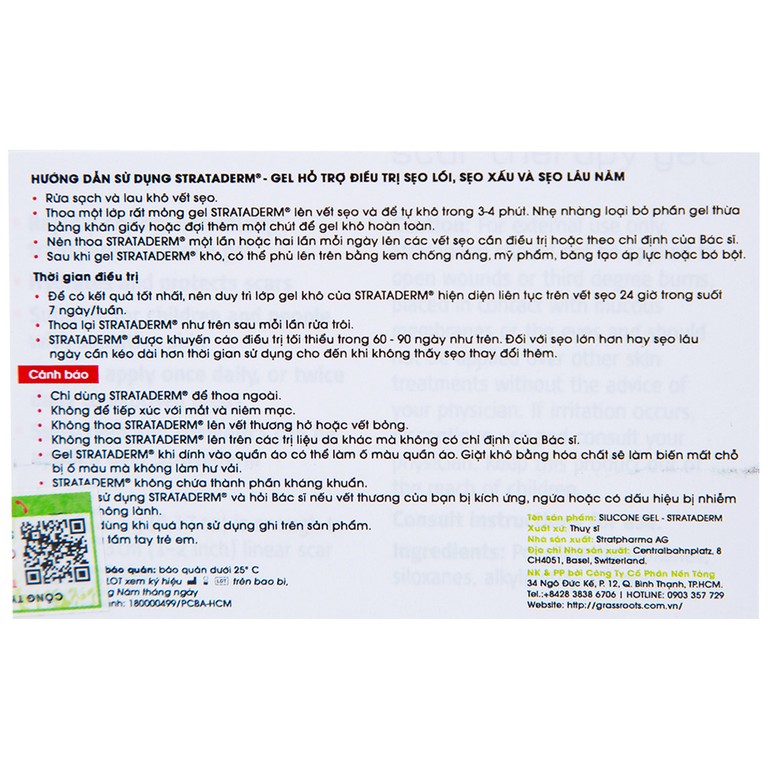 Gel Strataderm giúp cải thiện tình trạng sẹo lồi, sẹo xấu, sẹo lâu năm (5g)