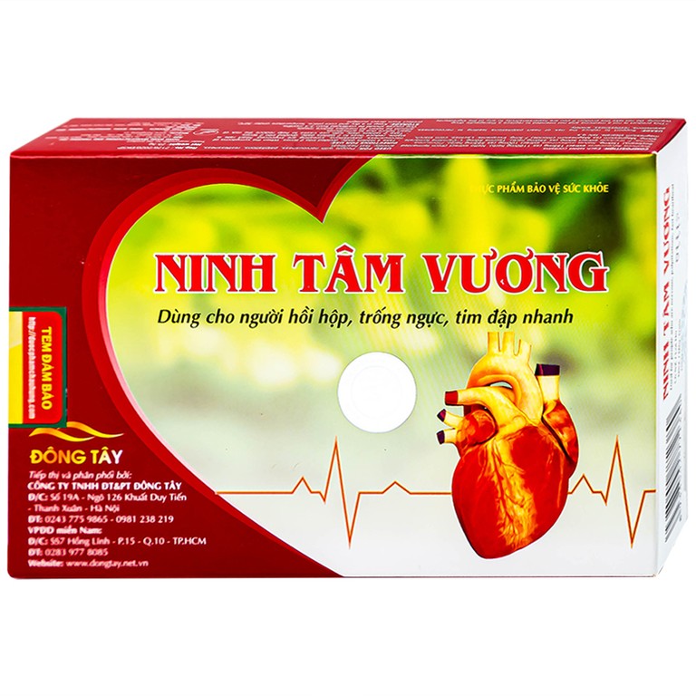 Viên uống Ninh Tâm Vương Hồng Bàng dùng cho người hồi hộp, trống ngực, tim đập nhanh (3 vỉ x 10 viên)