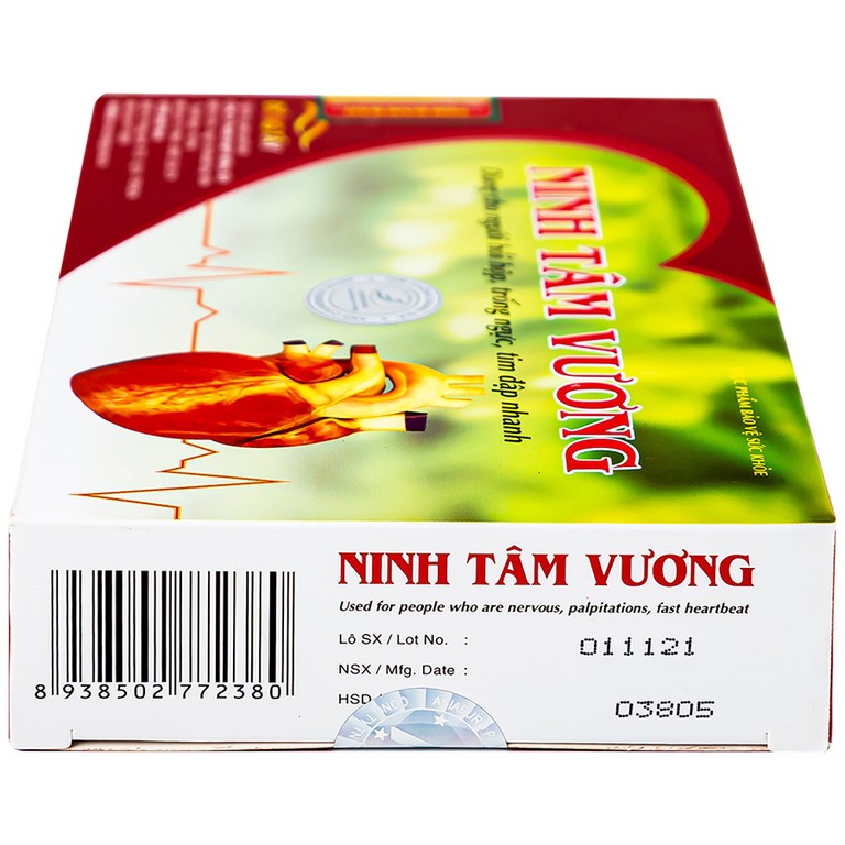Viên uống Ninh Tâm Vương Hồng Bàng dùng cho người hồi hộp, trống ngực, tim đập nhanh (3 vỉ x 10 viên)