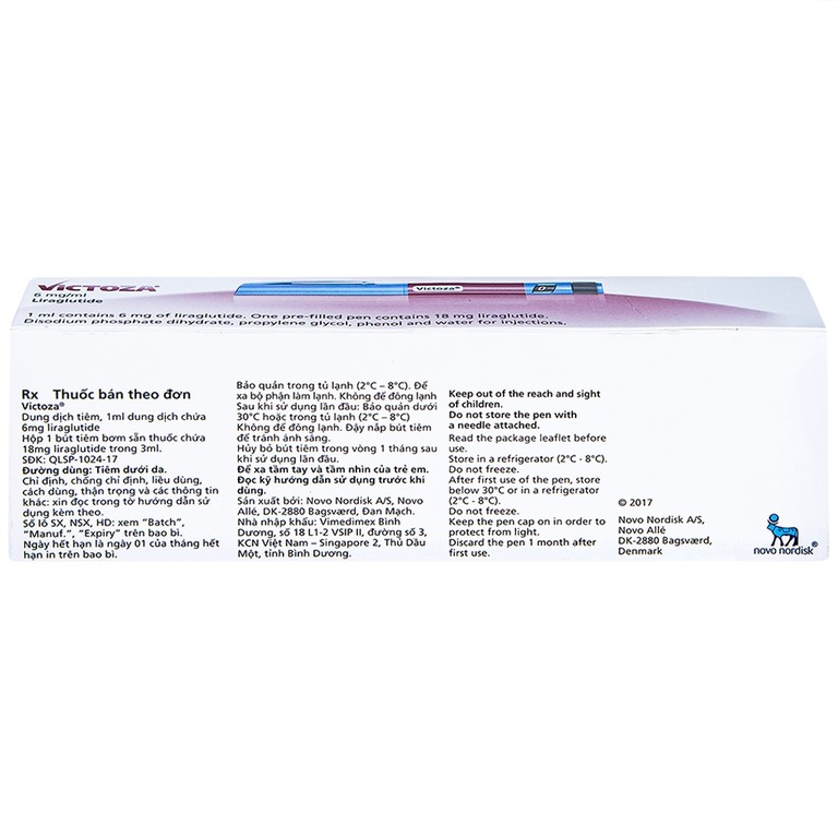 Bút tiêm Victoza 6mg/ml Novo Nordisk điều trị bệnh tiểu đường típ 2 (1 bút)