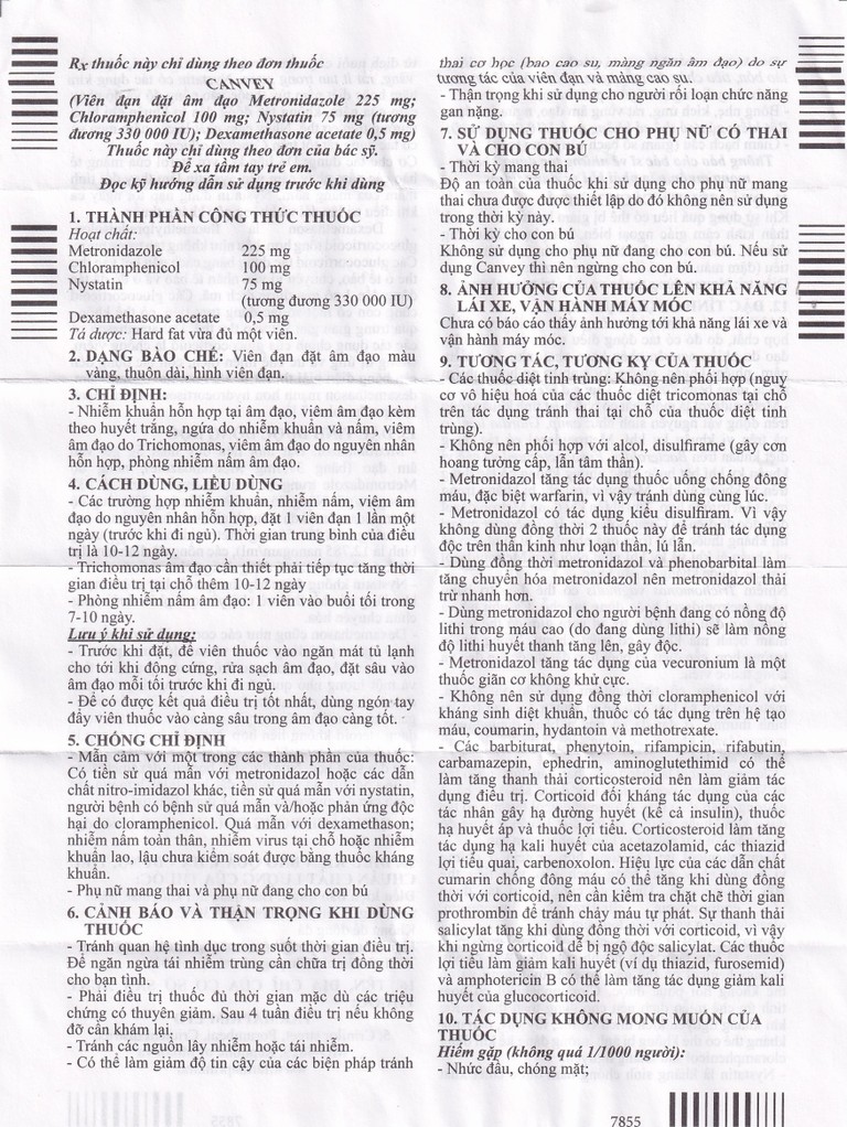 Viên đặt âm đạo Canvey Farmaprim điều trị nhiễm khuẩn âm đạo (2 vỉ x 5 viên)