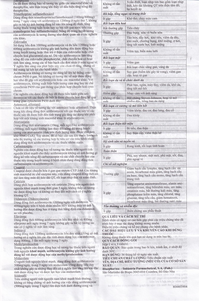 Thuốc Garosi Bluepharma điều trị nhiễm khuẩn (1 vỉ x 3 viên)