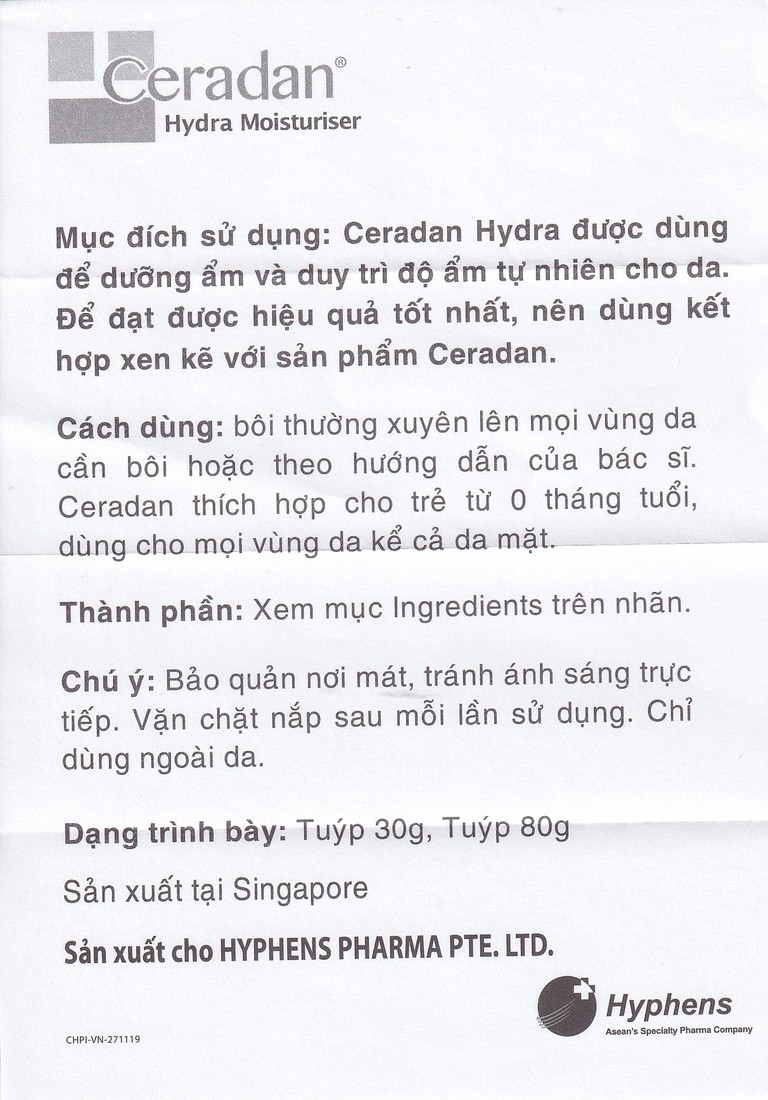 Kem dưỡng ẩm Ceradan Ceramide Hydra Moisturiser làm dịu da và phục hồi da bị kích ứng (30g)