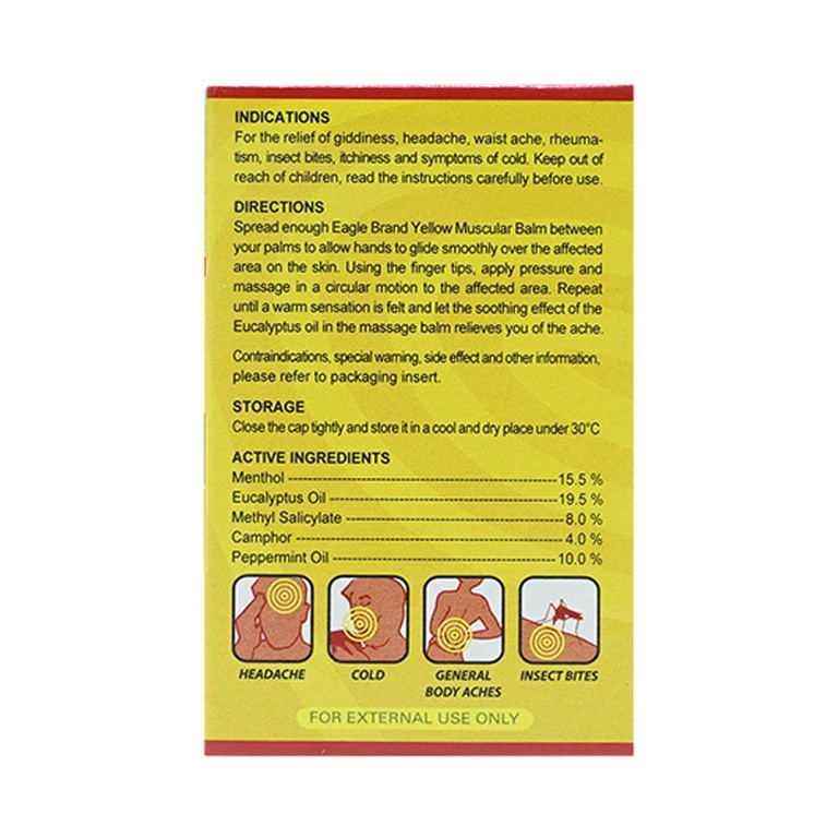 Cao vàng Con Ó Eagle Brand Yellow Balm Borden giảm đau đầu, choáng váng, chóng mặt (12 hộp x 40g)