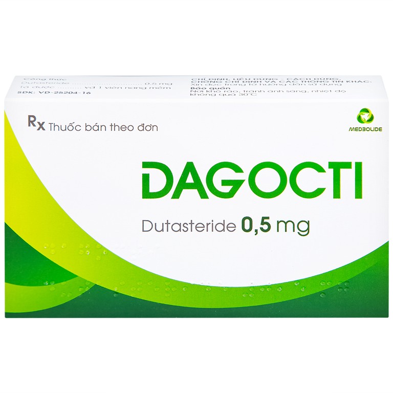 Thuốc Dagocti 0.5mg Medbolide điều trị và phòng ngừa sự tiến triển của bệnh tăng sản lành tính tuyến tiền liệt  (30 viên)