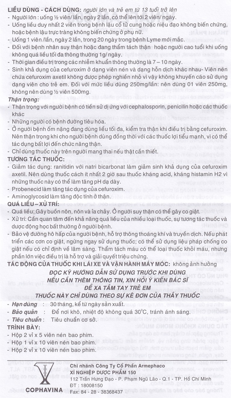 Thuốc kháng sinh Vinaflam 500 điều trị nhiễm khuẩn đường hô hấp nhẹ vừa (2 vỉ x 5 viên)