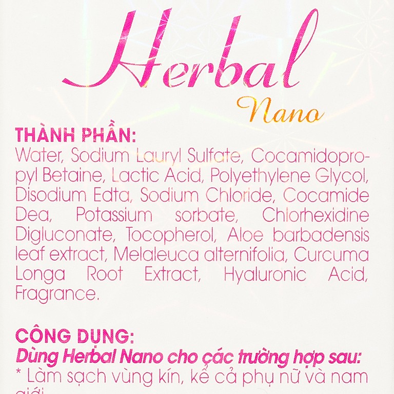 Gel vệ sinh phụ nữ Herbal Nano Vinapharma giúp vệ sinh, khử mùi, bảo vệ vùng kín (105g)