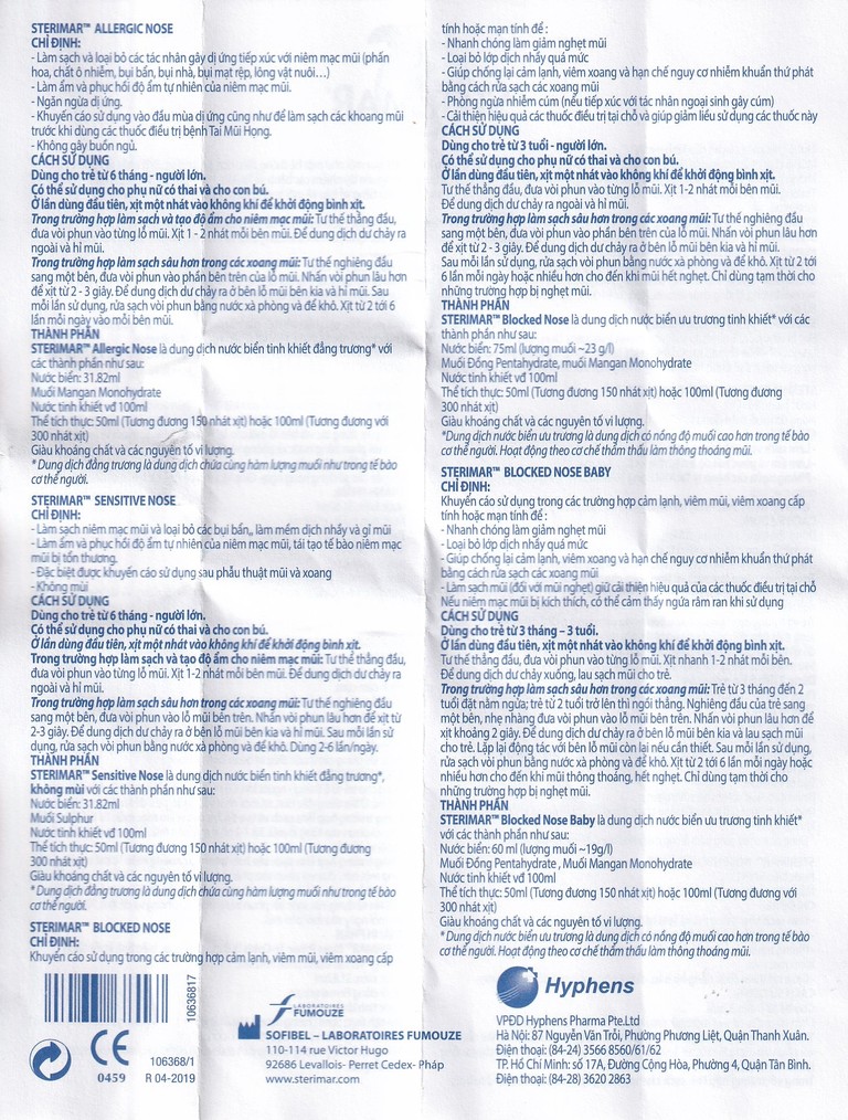 Dung dịch xịt mũi Stérimar Blocked Nose Baby 50ml làm sạch, loại bỏ bụi bẩn niêm mạc mũi cho trẻ từ 3 tháng - 3 tuổi