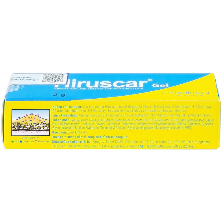 Gel bôi Hiruscar giúp làm mờ vết sẹo (5g)