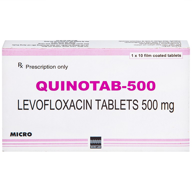 Thuốc Quinotab-500 Micro điều trị các chứng nhiễm trùng (1 vỉ x 10 viên) 