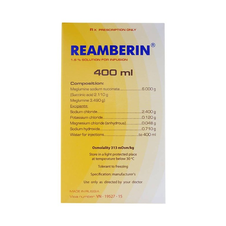 Dung dịch truyền Reamberin Polysan giảm oxy huyết và giải độc (400ml)
