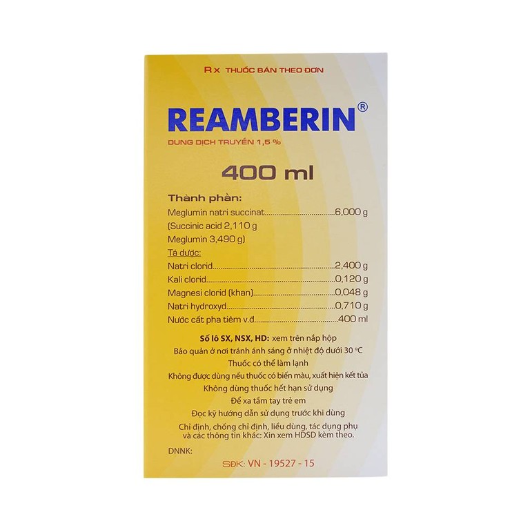 Dung dịch truyền Reamberin Polysan giảm oxy huyết và giải độc (400ml)