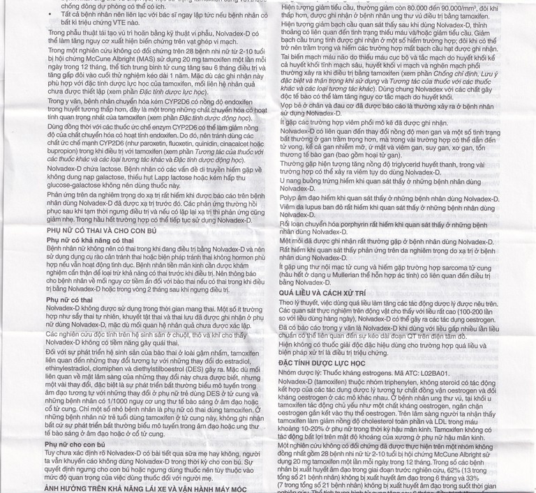 Thuốc Nolvadex-D 20mg AstraZeneca điều trị ung thư vú (3 vỉ x 10 viên)