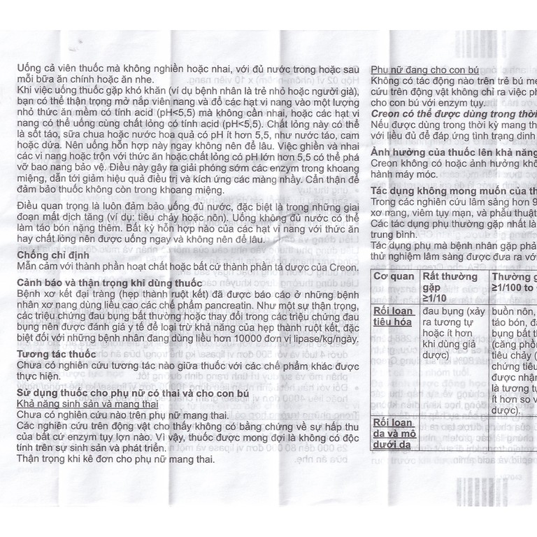 Thuốc Creon 25000 Abbott điều trị thiểu năng tụy ngoại tiết (20 viên)