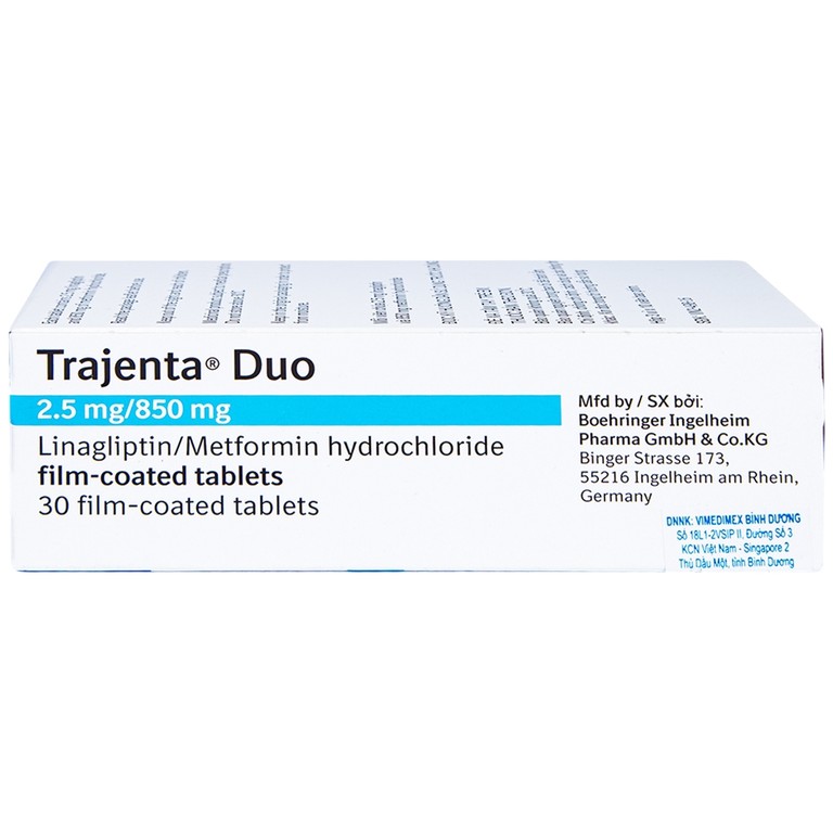 Thuốc Trajenta Duo 2.5mg/850mg Boehringer điều trị đái tháo đường típ 2 (30 viên)