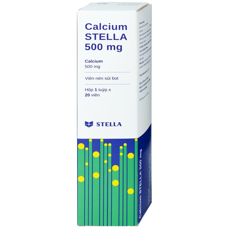 Viên sủi Calcium Stella 500mg phòng và hỗ trợ điều trị loãng xương (20 viên)