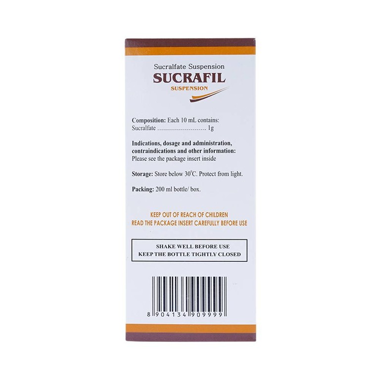 Hỗn dịch Sucrafil Fourts điều trị viêm khớp, trào ngược dạ dày thực quản (200ml) 