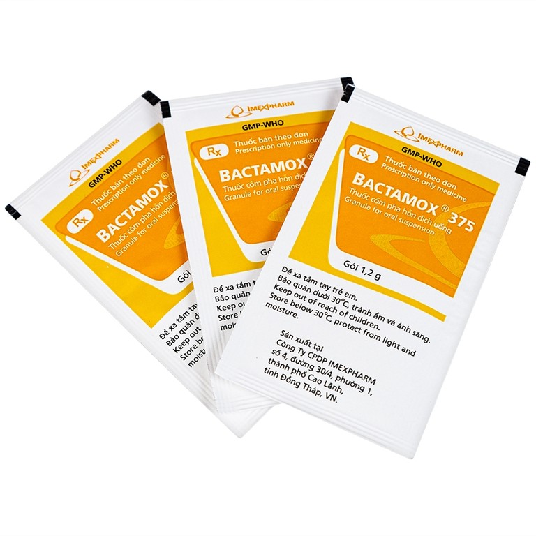 Thuốc cốm Bactamox 375 Imexpharm điều trị nhiễm khuẩn (12 gói)