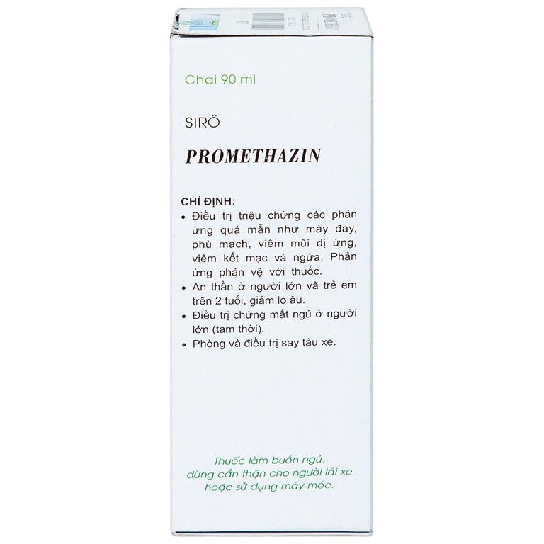 Siro Promethazin Vidipha điều trị mày đay, phù mạch, viêm mũi dị ứng (90ml)